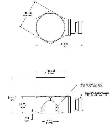 Piezoelectric accelerometer charge pattern PE-6112P