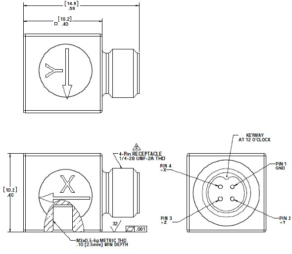 Miniature Tri-axial IEPE accelerometer Model 4310A