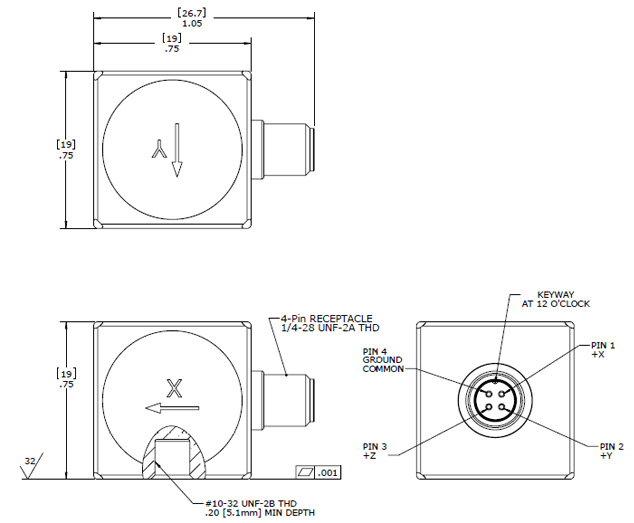 （TEDS）Tri-axial IEPE accelerometer Model 3310E