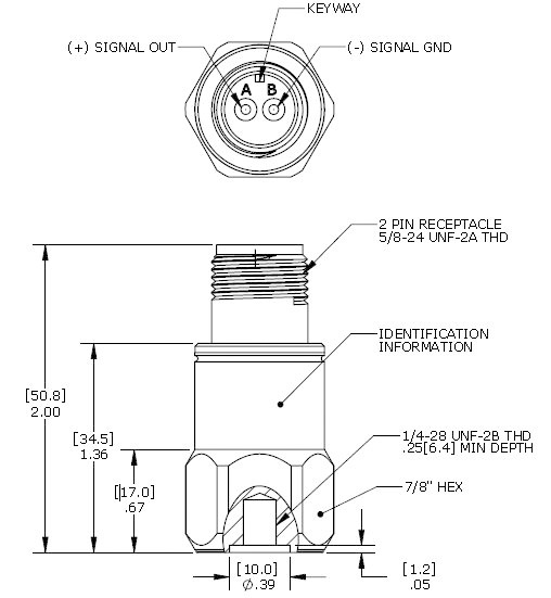 ACELERÔMETRO PIEZOELÉTRICO TIPO DE TENSÃO IEPE-2101A-LF