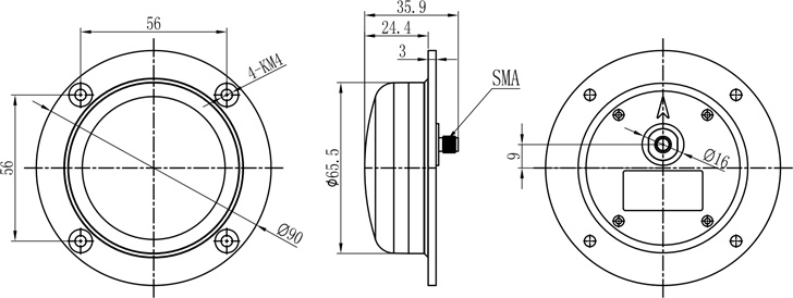 HX-CA7603A Antena circular externa de sete frequências e três sistemas